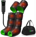 Airecover appareil de massage, Noir, Masseur de Jambes avec Chaleur et Pressothérapie, Bottes de Compression pour Circulation Sanguine