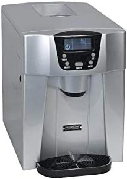 Kitchen Chef machine à glaçons, 140w, 12 kg, Argenté, /24h Et Distributeur D'eau Silver - HZB12EAU