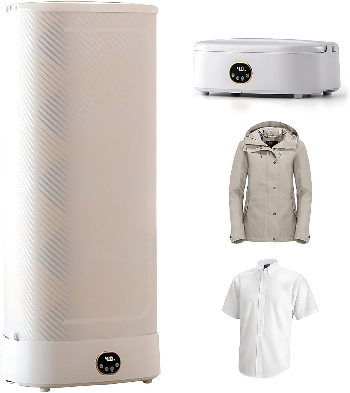 armoire WEICNE, 1000w, Blanc, À Vapeur, Cuiseur Vapeur Pliable Et Sèche-Linge, Circulation Air Chaud À 360°