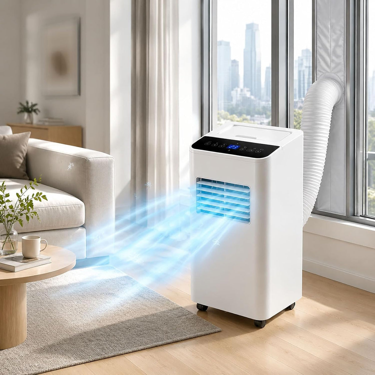 STIDEsknautic climatiseur portable, 7000 btu, Blanc, Climatiseur Mobile Portable, Refroidisseur d'air Silencieux