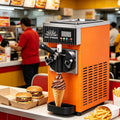 Soflightmok sorbetière, 20 × 40 × 51 cm, 450 W, 5 L, 2,5 L, 1 L, Orange, Machine à Glace avec Nettoyage Automatique- Professionnelle à Poser (4- /H)
