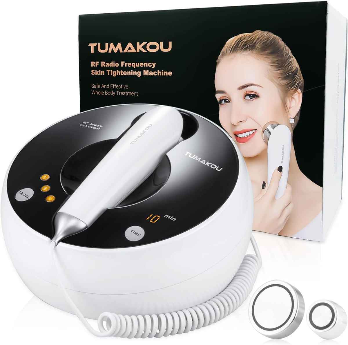 TUMAKOU Dispositifs anti-rides et anti-vieillissement, Noir, Appareil RF Radiofréquence, le Raffermissement de la Peau