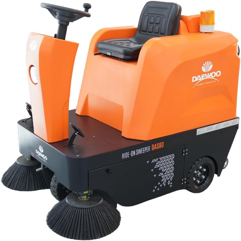 DeTec. Balais mécaniques, 48 V, 380 m, 700 W, 80 l, 10 l, Noir, Balayeuse autoportée, batterie, puissance de surface de 6 ²/h
