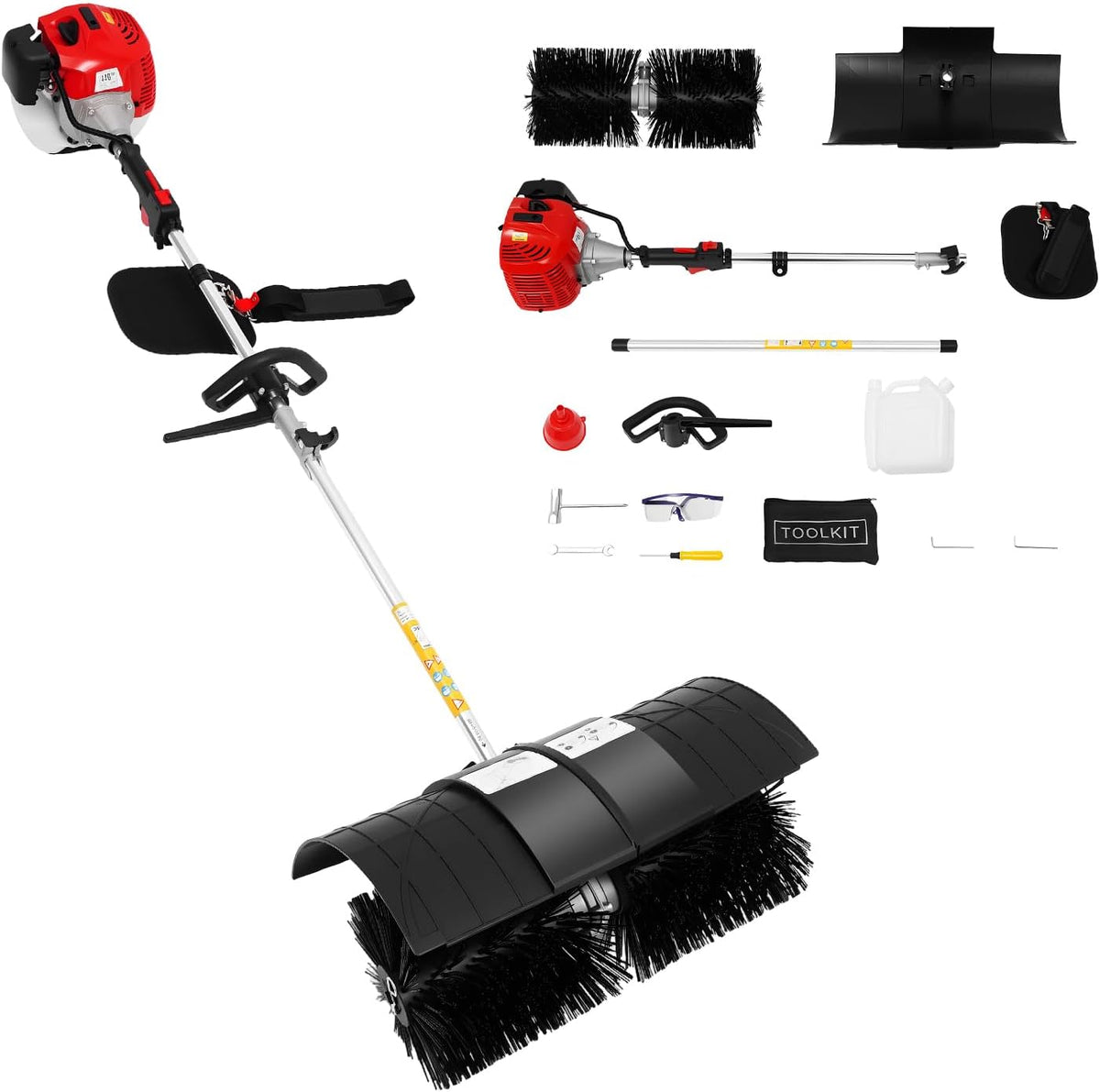 ROGONPDK fraise à neige, 2,3 CV., 52 cm, rouge et noir., Balayeuse à essence 2