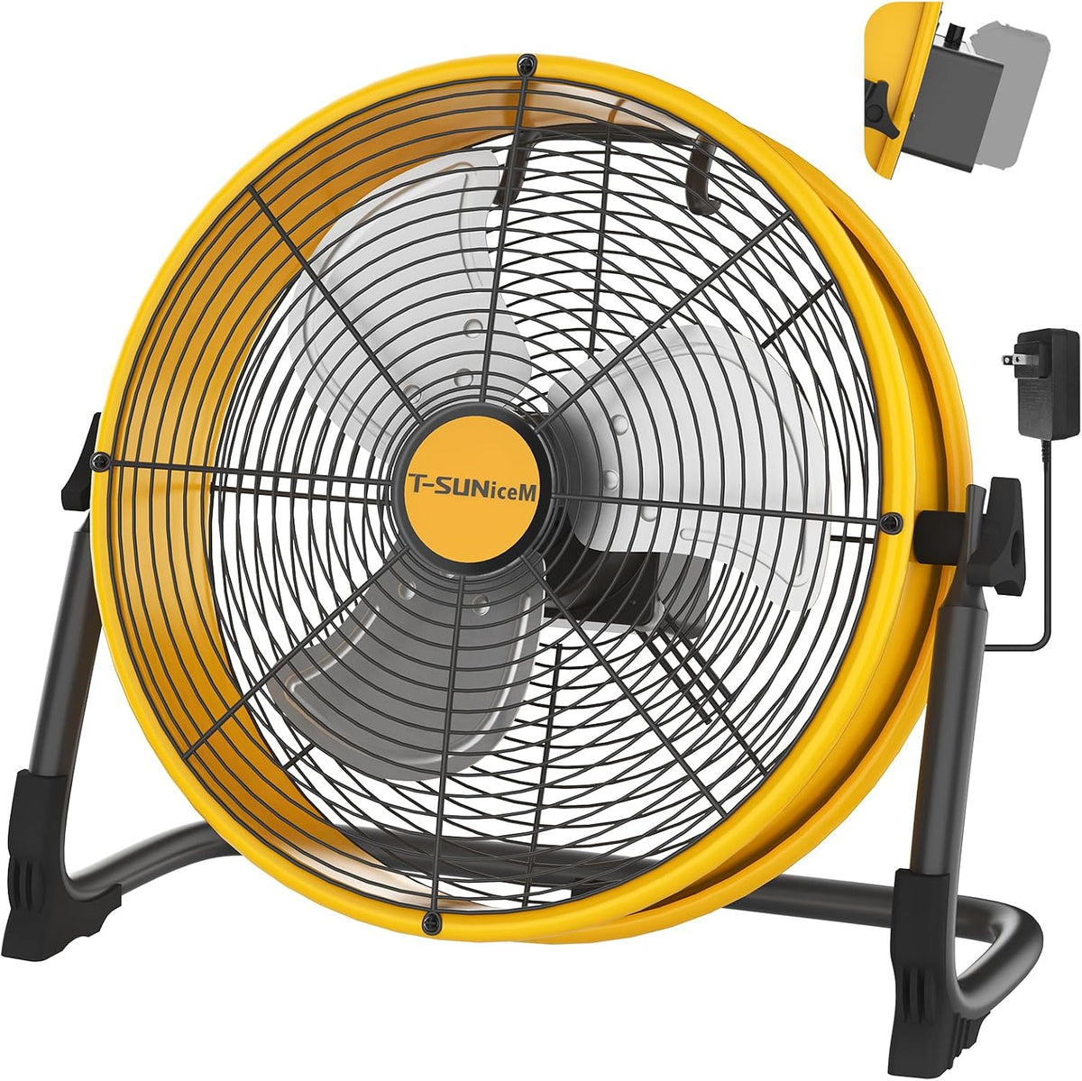 T-SUNiceM Ventilateurs de sol, 40,6 cm, 20 V, Blanc, Ventilateur de sol à piles de pour batterie Dewalt Max