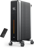 DREO Radiateurs électriques, Noir, Radiateur à huile, chauffages rayonnants électriques avec télécommande