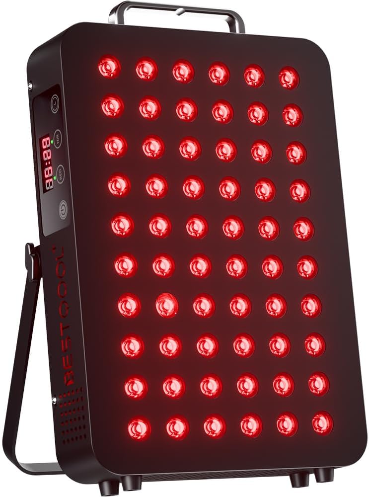 Bestqool Thérapie par infrarouge, 105 W, Rouge, Appareil à Lumière, Dual-Chip 660nm & 850nm, Panneau Premium Haute Performance pour la Maison