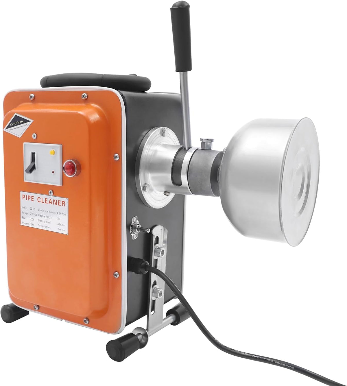 YUNRUX Furets déboucheurs, GQ-180, 750 W, 230-240 V, 150 mm, 16 m, fer, orange