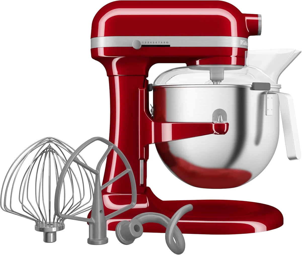 KitchenAid robot pâtissier, 6.6 L, Rouge, Professionnel Relevage Bol, Engrenages Tout Métal, 11 Vitesses, Démarrage Progressif