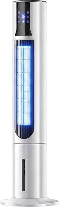 climatiseur portable GWFBLID, 120 × 35 cm, Inférieur à 40 dB, 10 L, Blanc
