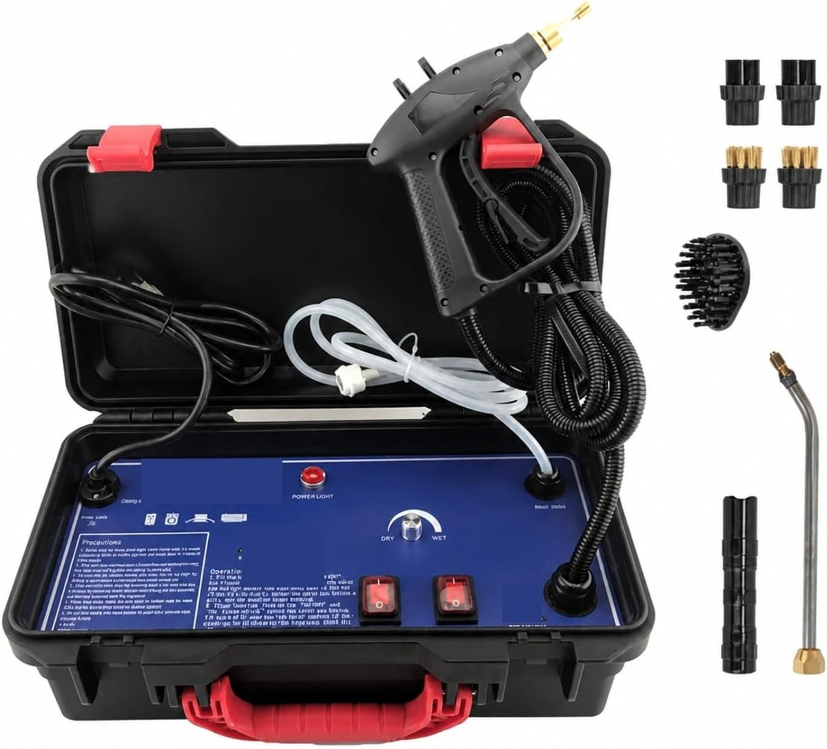 NGTFDCP nettoyeur vapeur, Noir/Argenté, portatif, Nettoyage à vapeur portatif sous pression, nettoyeur polyvalent pour hotte de cuisine