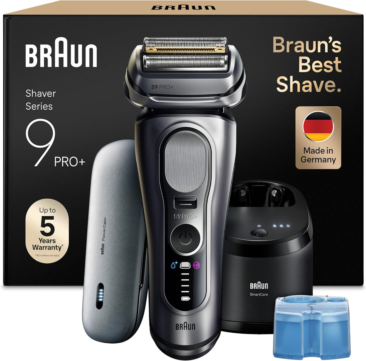 Braun Rasoirs à grille, Marron/Argenté, Rasoir Electrique Homme Series 9+ Pro 9677CCE Argent