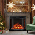 RELAX4LIFE cheminée électrique, 750 W, 1500 W, Noir, Encastrable /, Cheminee Decorative avec Effet Flamme LED