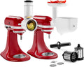 KitchenAid accessoire robots, Noir, Set d'Accessoires Gourmet pour Robots Pâtissiers, Hachoir à Viande, Trancheur & Râpe à Légumes