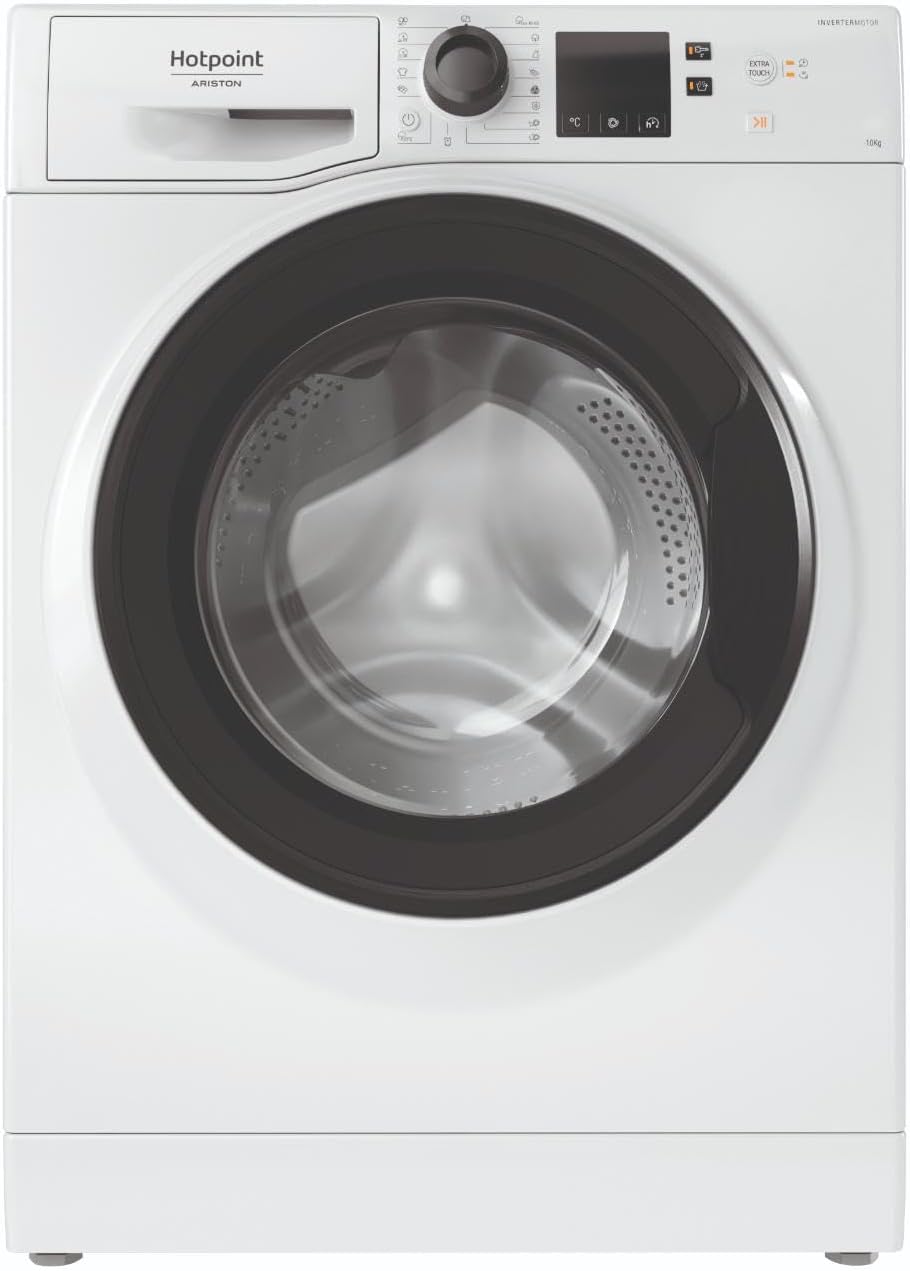 Hotpoint lave-linge, 10 kg, 1400 tr/min, Blanc, - NS1069CWKEUN Hublot Posable, Moteur Inverter - Steam Hygiene