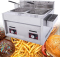 Friteuse Friteuses, 56,5 x 47,5 x 43 cm., 20 l., acier inoxydable., Argenté, à gaz en acier inoxydable, pour le poulet frit et les frites