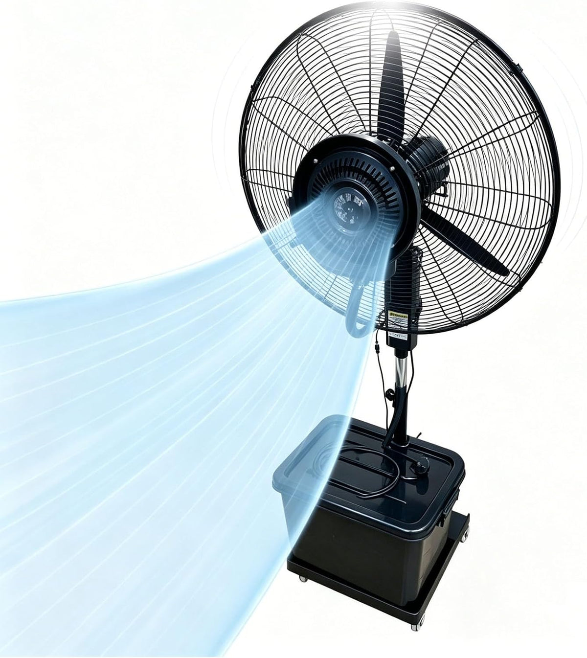Lsoiup rafraîchisseur d'air, 260 W, 220 V ~ 50/60Hz, 55 dB (min) – 70 dB (max), 42 L, 200 cm, Blanc, Ventilateur Brumisateur sur Pied avec Eau
