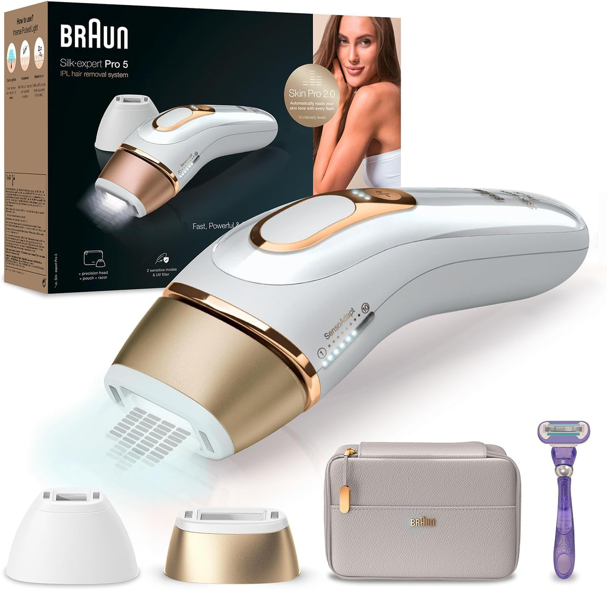 Braun épilateur à lumière pulsée, Marron, Silk-Expert Pro 5 Ipl 5152 Depiladora de Luz Pulsada