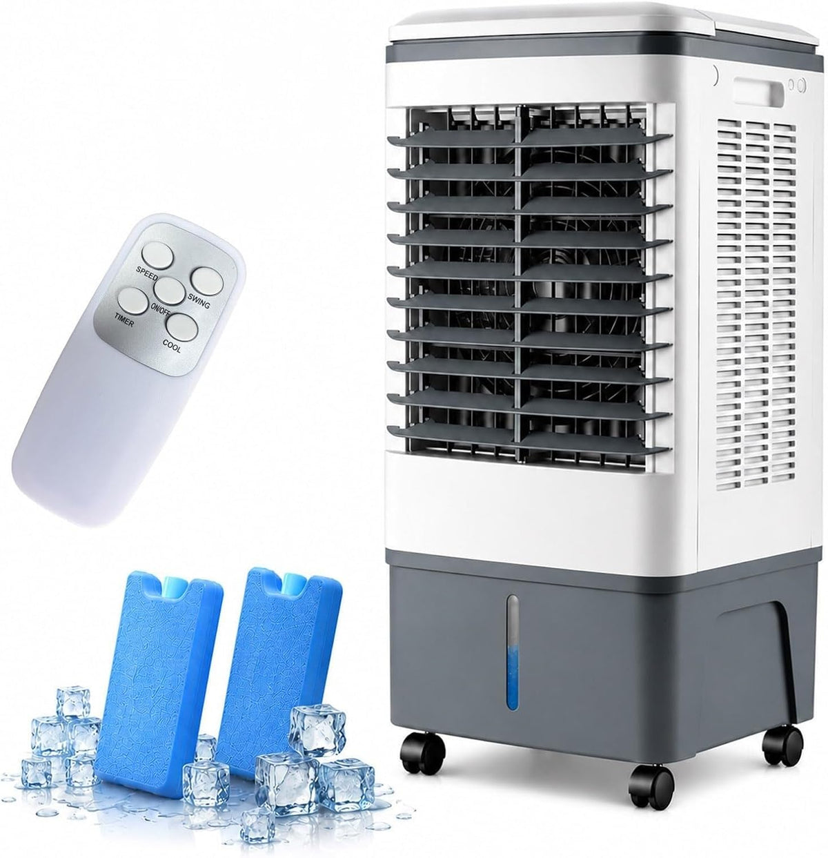 Climatiseurs portables Rafraîchisseur, 40 litres, Blanc, évaporatif portable ( ) avec télécommande, minuterie de 0 à 7
