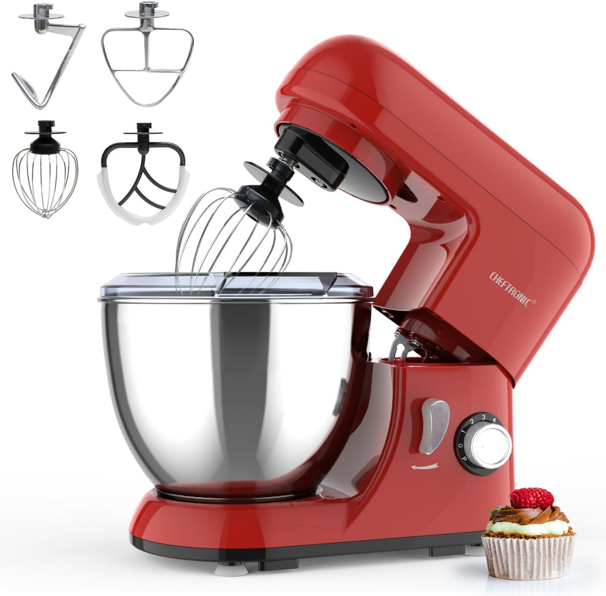 TDSYOCG robot pâtissier, 31 * 14,5 * 30 cm, 4 L, 110v-240v, 4.5 L, rouge / vert / argent, Multifonction, Batteur Professionnel Robot Pétrin