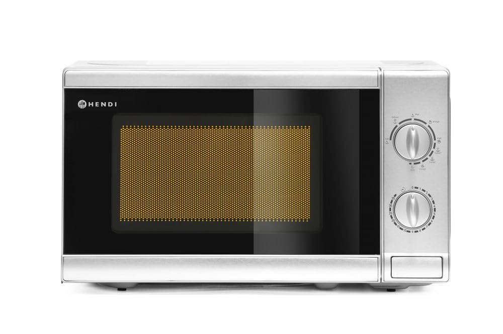 HENDI Fours micro-ondes, 20 L, 700 W, 1000 W, 230 V, 435x360, Argenté, Micro-ondes avec grill, fonction combinée