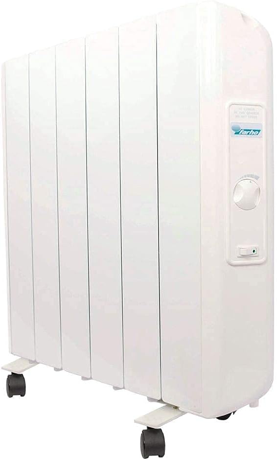 farho Radiateurs électriques, 1000 W, Noir, Radiateur électrique à inertie fluide, Eco R Ultra 06 Eléments