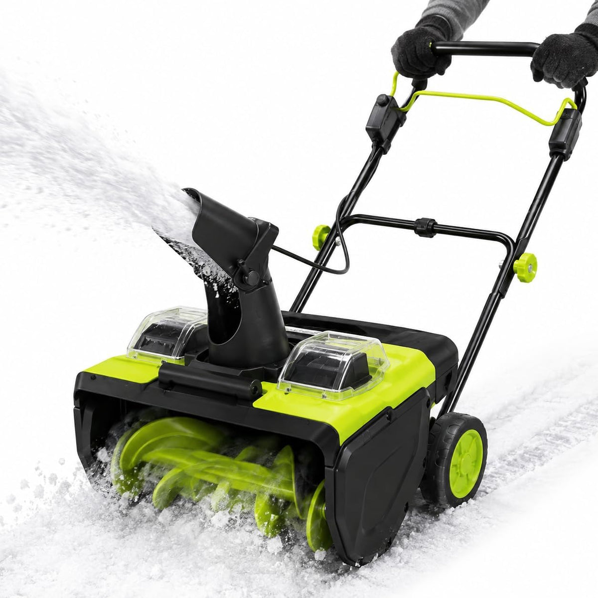 Aredwhiterui fraise à neige, 3500 W, 40 V, 40 V, 25 cm, 50 cm, Noir, Souffleur À Neige Compact, Déneigeuse Sans Fil Pour Trottoirs 2Batt