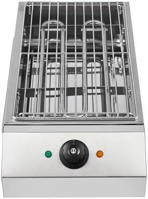 table de cuisson MJMLUCK, 1800 W, Argenté, Barbecue électrique de comptoir, Usage Commercial et Domestique