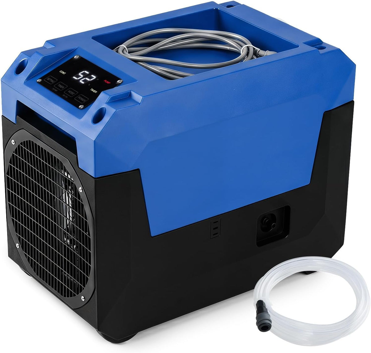 KOMFOTTEU déshumidificateur, 900 W, 60 L, 65 m, ABS + Métal, Bleu / Orange, d'Air Électrique Professionnel