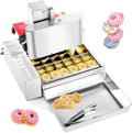 VEVOR Machines à donuts, États-Unis : 1750 W, UE : 2000 W, États-Unis : 120 V CA, 60 Hz ; Europe : 220-240 V CA, 50 Hz, Acier inoxydable 304, Argenté