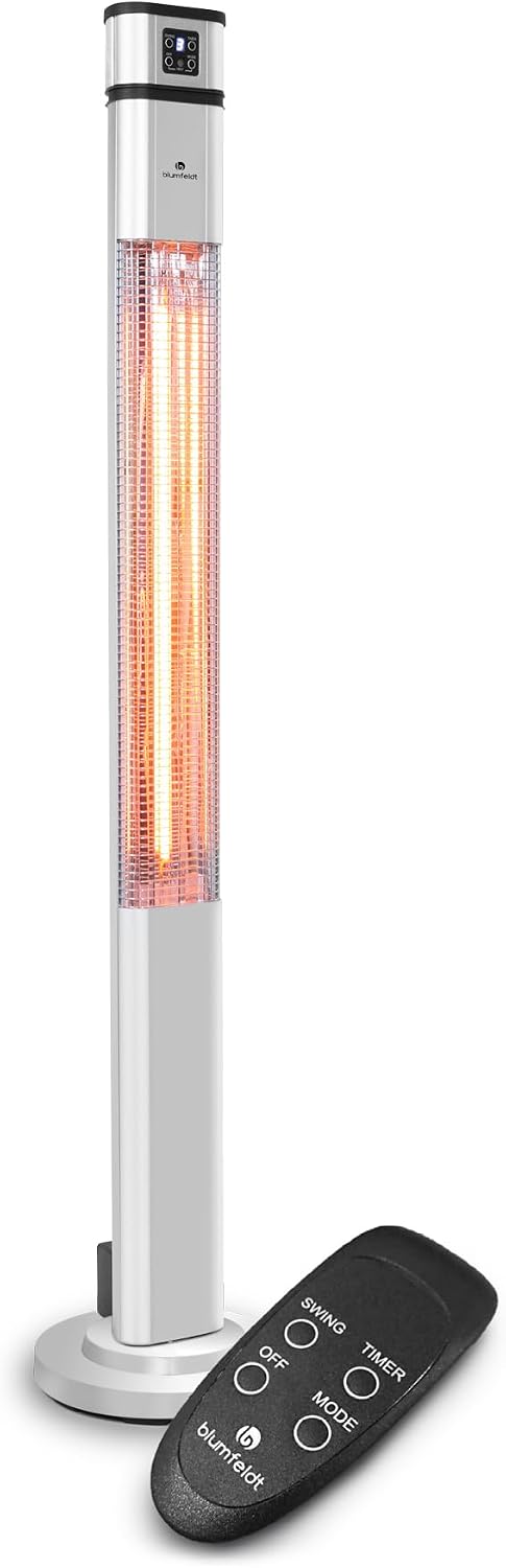 blumfeldt Appareils de chauffage extérieur, 2000 W, Noir, Klarstein Chauffage Electrique à Infrarouge, Chauffage de Jardin