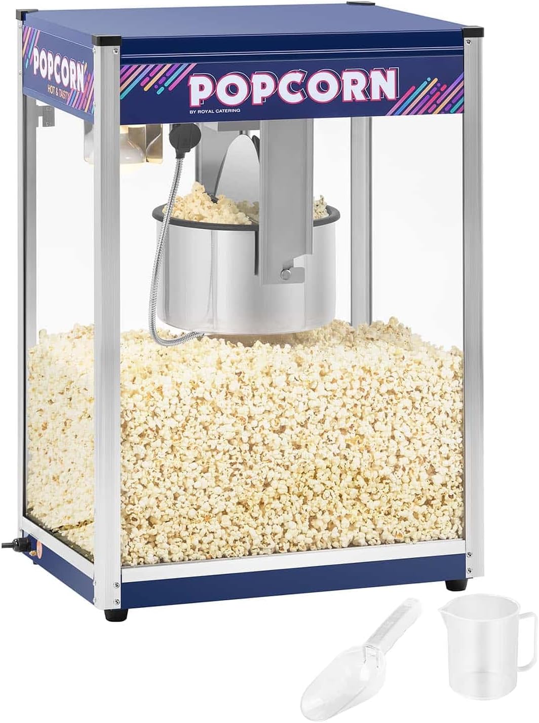 Royal Catering Appareils à popcorn, 2350 W, 8 kg, 4500 ml, Noir, Machine a Popcorn Professionnelle, 16 onces /