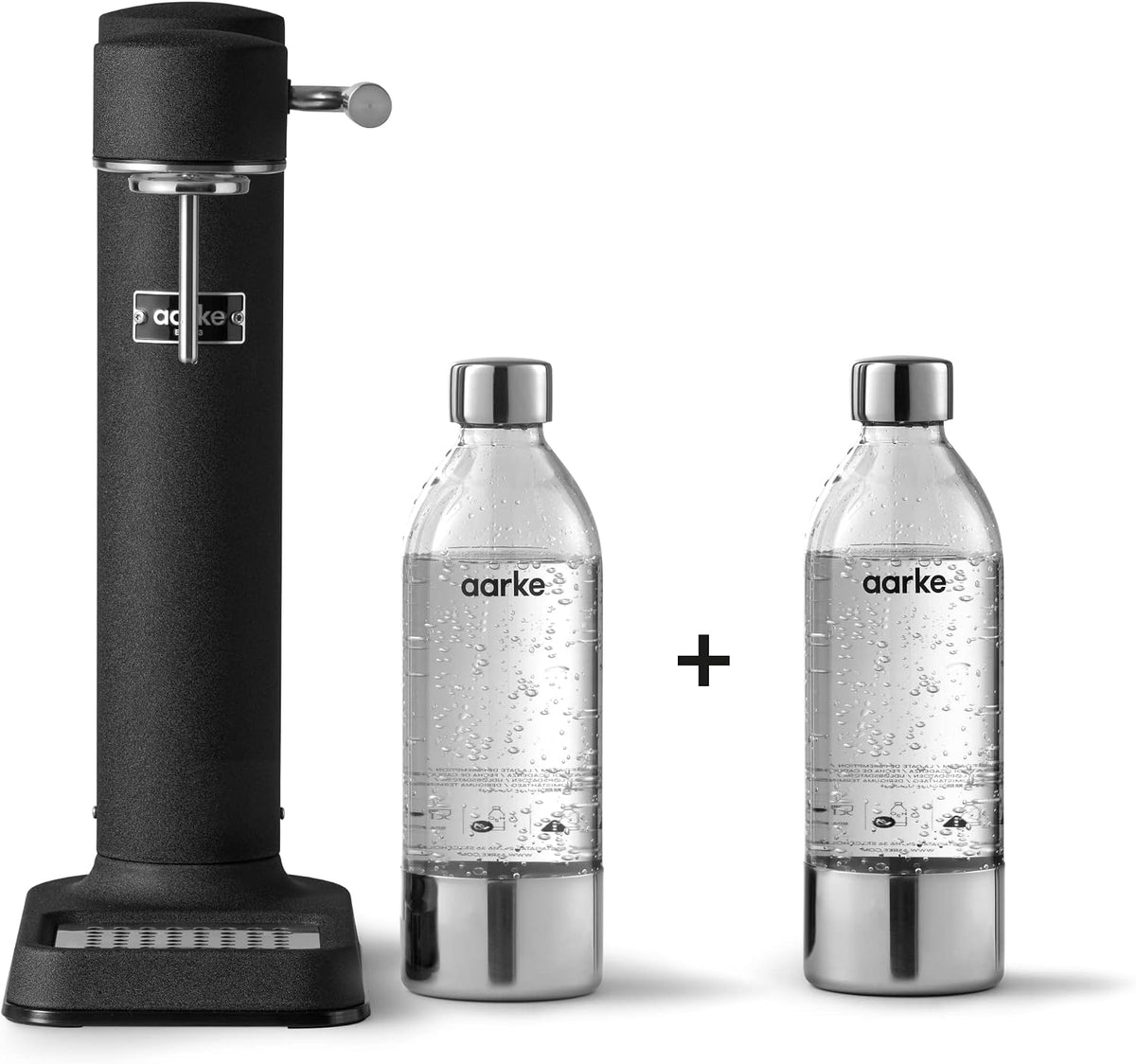 aarke Machines à eau pétillante et sodas, 800 ml, 800 ml, Noir, Carbonator 3, Machine à Soda avec 2 x Bouteilles d'eau ( )