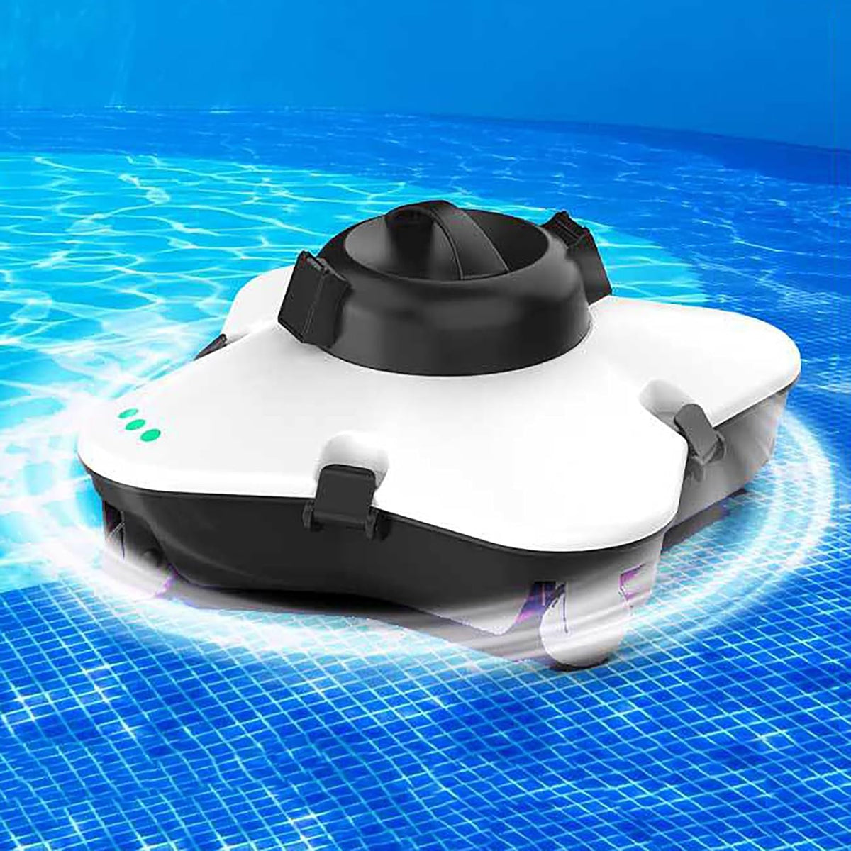 CHANGLKJ robot aspirateur, 7 500 mAh, 110-240 V CA, Noir, Robot Nettoyeur De Piscine sans Fil, Technologie D'auto-stationnement
