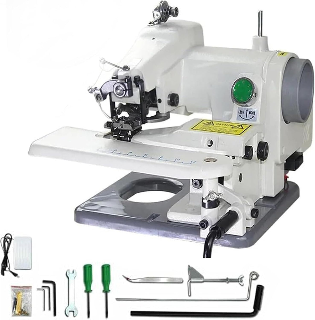 Machine machine à coudre, Gris, à coudre portable pour point mort, point droit professionnel avec pédale, altérations et ourlets