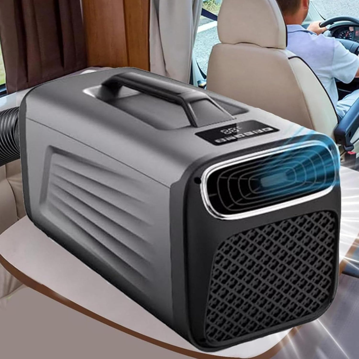 Cashwise Climatiseurs, 57,5 x 28,9 x 34,9 cm, 52 dB, 5200 BTU, 12 V, Gris, Climatiseur de Tente Mobile, Refroidissement Efficace