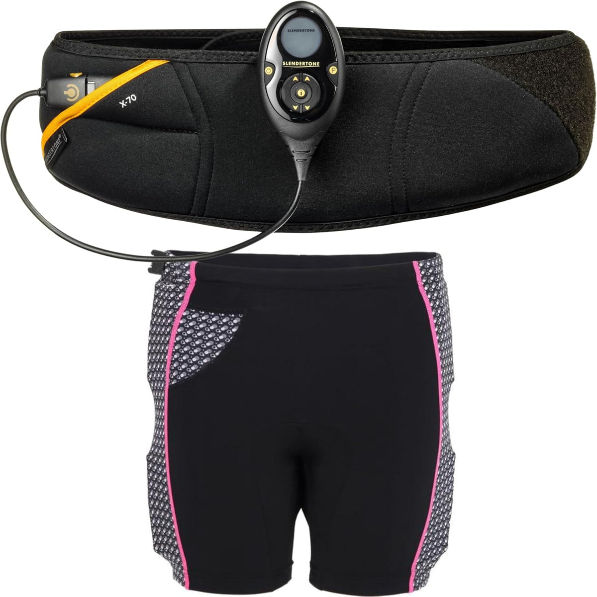 Slendertone Ceintures abdominales, 119 cm, Noir, Pack Short tonifiant et Ceinture Abdominale Abs7 Adulte Unisexe