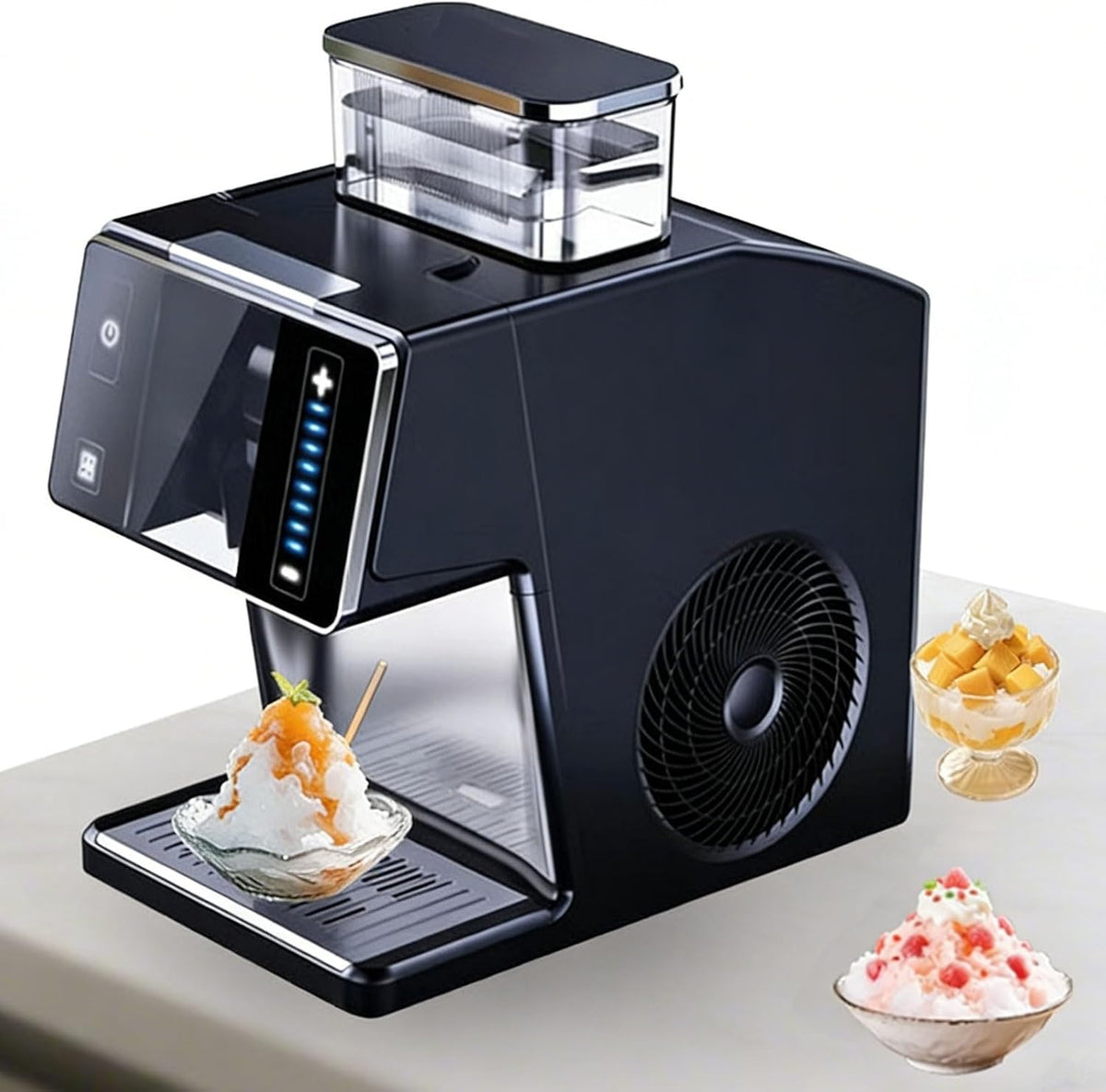 YXYLJOZ machine à glaçons, Noir, Machine à Granita électrique, Professionnelle avec réservoir d, Vitesse réglable