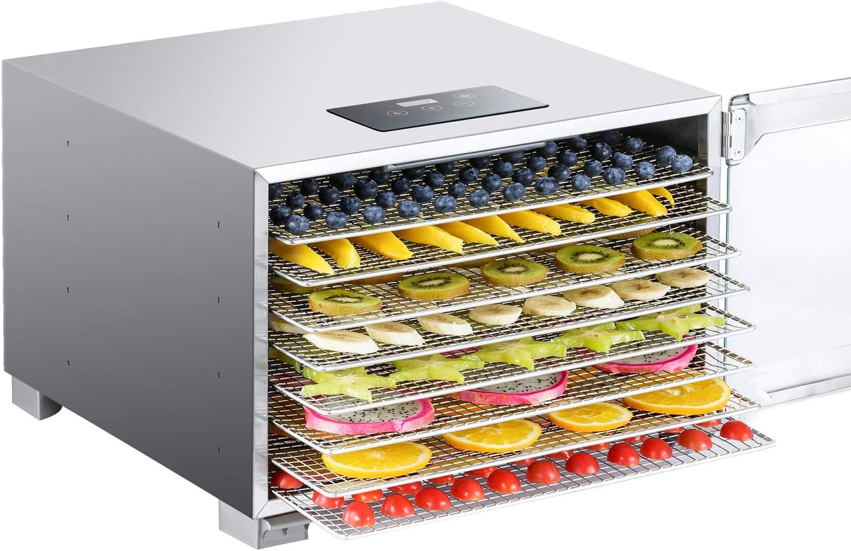 Bio Chef déshydrateur alimentaire, Argenté, BioChef Kalahari avec 8, Minuterie 24h, Affichage LED (8 Plateaux)