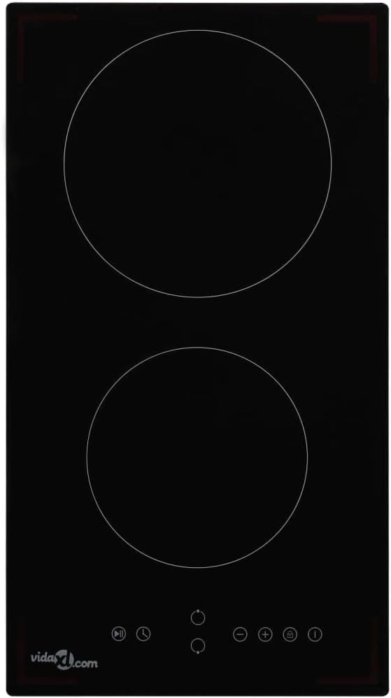table de cuisson GeenYuu, 288 x 520 x 52 mm (l x P x H), 3000 W, céramique et verre résistant à la chaleur, Noir